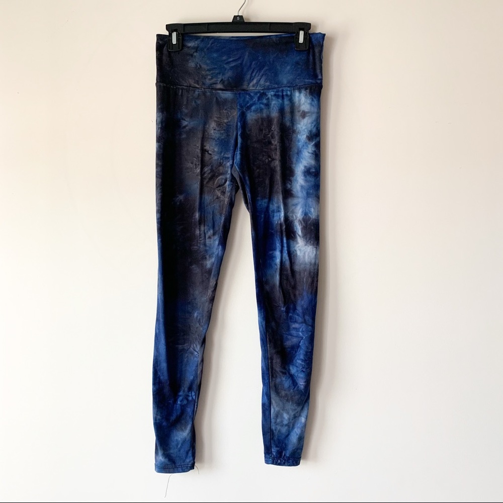 Style5 black and blue tie dye leggings